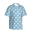 thumbnail image 1 of Lsque Blue Fish Scale Texture pattern Hawaiian Shirt for Men, Unisex Summer Beach Casual Short Sleeve Button Down Shirts-Large, 1 of 9