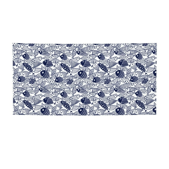 Lsque Blue Fish1 Pattern Party Banner, Festive Banner , Holiday Celebrations and Events for Carnival Birthday Party Festival Decorations-Medium