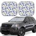 thumbnail image 1 of Lsque Blue Flax Flowers 2 PCS Windshield Sun Shade | CarFoldable Window Covers | Car Accessories Reflect UV for Universal Cars SUV Truck | Large, 1 of 7