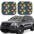 thumbnail image 1 of Lsque Blue Floral 2 PCS Windshield Sun Shade | CarFoldable Window Covers | Car Accessories Reflect UV for Universal Cars SUV Truck | Small, 1 of 7