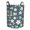 thumbnail image 1 of Lsque Blue Flower pattern Laundry Hamper Basket, Tall Woven Rope Hamper Basket for Clothes, Lightweight Storage Basket, Collapsible Waterproof-Small, 1 of 8