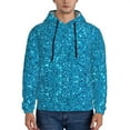 thumbnail image 1 of Lsque Blue Glitter Pattern Casual Men's Hoodie,Hooded Sweatshirt with Kangaroo Pocket,Pullover Hoodie-Small, 1 of 7