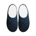 thumbnail image 1 of Lsque Blue Glitter Retro Pattern Womens Comfort Cotton on Scuff With Memory Foam and Anti-skid Sole Slipper-37/38, 1 of 7