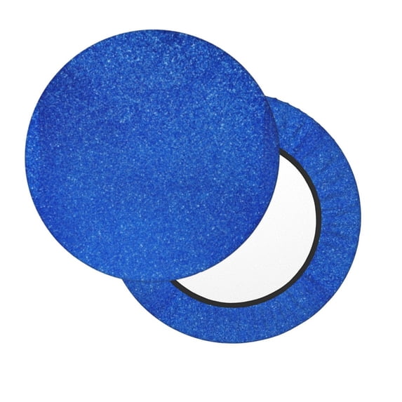 Lsque Blue Glitter Round Bar chair cushion covers Velvet Fabric Premium Comfort Protects from Scratches and Stains for 14-17 Inch Chair- 13 inch