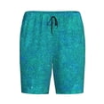 thumbnail image 1 of Lsque Blue Green Glitter Mens Sleep Pajama Shorts,Short Pajama Pants, Cotton Ultra-Soft Knit-XX-Large, 1 of 9