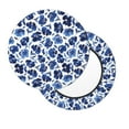 thumbnail image 1 of Lsque Blue Ink Flowers Round Bar chair cushion covers Velvet Fabric Premium Comfort Protects from Scratches and Stains for 14-17 Inch Chair- 14 inch, 1 of 7