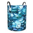 thumbnail image 1 of Lsque Blue Kyanite pattern Laundry Hamper Basket, Tall Woven Rope Hamper Basket for Clothes, Lightweight Storage Basket, Collapsible Waterproof-Small, 1 of 8