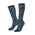 thumbnail image 1 of Lsque Blue Leaves A Printed Crew Socks Men's Women's LightWeight Thin Casual Calf Socks ,Knee High Socks,Cotton Socks, 1 of 9