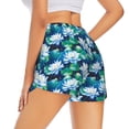 thumbnail image 1 of Lsque Blue Lotus Flower Printed Women's Running Shorts with Liner Pockets,Elastic Quick Dry Workout Athletic Gym Yoga Shorts,Womens High Waist Shorts-XX-Large, 1 of 9
