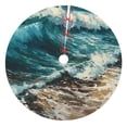 thumbnail image 1 of Lsque Blue Ocean Waves Print Christmas Tree Skirt, Tree Skirt with Ties or Velcro, Perfect for Holiday Decorations, Halloween, and New Year-30", 1 of 7