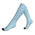 thumbnail image 1 of Lsque Blue Popcorn Pattern Sport Compression Socks for Men & Women 15-20 mmHg Knee High Nurse Pregnant Running Medical and Travel Athletic, 1 of 6