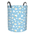 thumbnail image 1 of Lsque Blue Popcorn pattern Laundry Hamper Basket, Tall Woven Rope Hamper Basket for Clothes, Lightweight Storage Basket, Collapsible Waterproof-Medium, 1 of 8