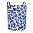 thumbnail image 1 of Lsque Blue Roses pattern Laundry Hamper Basket, Tall Woven Rope Hamper Basket for Clothes, Lightweight Storage Basket, Collapsible Waterproof-Medium, 1 of 8