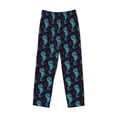 thumbnail image 1 of Lsque Blue Seahorse Print Men's Pajama Pants, Lounge Pant - Comfortable Home Wear,Elastic Waistband, Stylish Design-Medium, 1 of 9