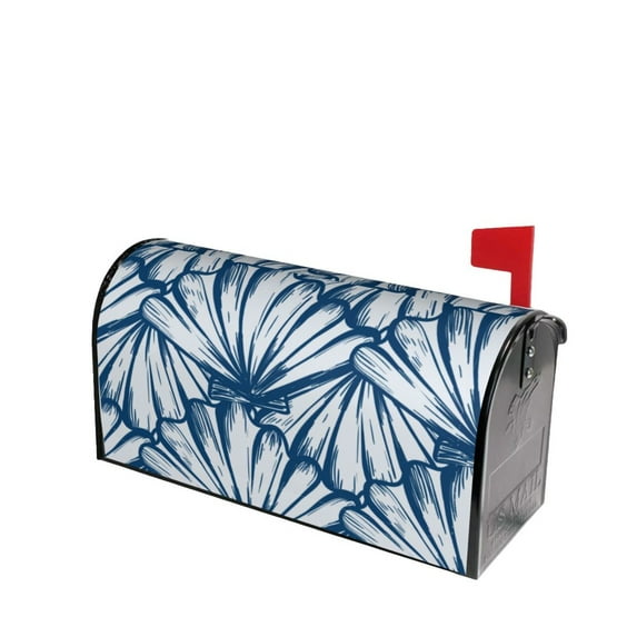 Lsque Blue Shells Mailbox Cover Standard Size ,Magnetic Mailbox Covers Post Wraps Letter Box Cover -21x18 in