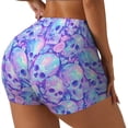 thumbnail image 1 of Lsque Blue Skull Daisy Pattern High Waisted Biker Shorts for Women-Tummy Control Fitness Athletic Workout Running Yoga Gym Shorts,Moisture-Wicking-Medium, 1 of 9