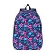 thumbnail image 1 of Lsque Blue Skull Flower Pattern Canvas Daypack, Durable Backpack, High-quality Versatile Backpack,Vintage Compact Backpack-Medium, 1 of 6