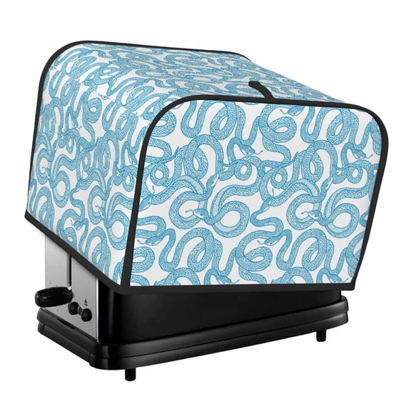 Lsque Blue Snake Print 4 Slice Toaster Cover , Kitchen Appliance Dustproof Protector , Toaster Protector Dustproof Kitchen Appliance Cover