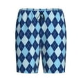 thumbnail image 1 of Lsque Blue Squares Mens Sleep Pajama Shorts,Short Pajama Pants, Cotton Ultra-Soft Knit-Large, 1 of 9