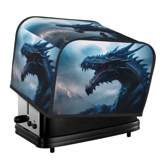 Lsque Blue Thunder Storm Dragon Print 4 Slice Toaster Cover , Kitchen Appliance Dustproof Protector , Toaster Protector Dustproof Kitchen Appliance Cover