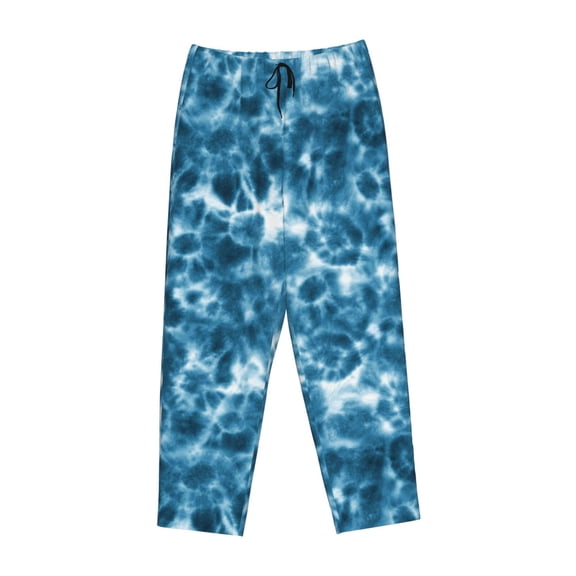 Lsque Blue Tie Dye Print Women's Pajama Pants, Lounge Pant - Comfortable Home Wear,Elastic Waistband, Stylish Design-Medium