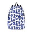 thumbnail image 1 of Lsque Blue Vases Pattern Canvas Daypack, Durable Backpack, High-quality Versatile Backpack,Vintage Compact Backpack-Medium, 1 of 6
