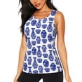 thumbnail image 1 of Lsque Blue Vases Printed Workout Tank Tops for Women, Athletic Sports Tank Tops, Compression Sleeveless Dry Fit Shirts,Sleeveless Yoga Shirt-Small, 1 of 9