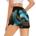 thumbnail image 1 of Lsque Blue Viper Snake Printed Women's Running Shorts with Liner Pockets,Elastic Quick Dry Workout Athletic Gym Yoga Shorts,Womens High Waist Shorts-X-Large, 1 of 9