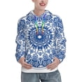 thumbnail image 1 of Lsque Blue Watercolor Pattern Casual Women's Hoodie,Hooded Sweatshirt with Kangaroo Pocket,Pullover Hoodie with Eye-catching Drawstrings-Large, 1 of 7