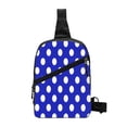 thumbnail image 1 of Lsque Blue And White Polka Dot Pattern Chest Package – Foldable Waterproof Chest Bag with Adjustable Shoulder Strap, Double Zipper Compartments & D-Buckle Design, 1 of 7