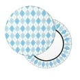 thumbnail image 1 of Lsque Blue and White Squares Round Bar chair cushion covers Velvet Fabric Premium Comfort Protects from Scratches and Stains for 14-17 Inch Chair- 12 inch, 1 of 7