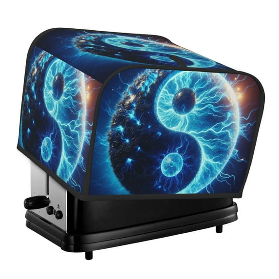 Lsque Blue Yin And Yang Print 4 Slice Toaster Cover , Kitchen Appliance Dustproof Protector , Toaster Protector Dustproof Kitchen Appliance Cover