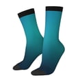 thumbnail image 1 of Lsque Blue to turquoise Printed Men's Crew Socks, Soft Durable Breathable Moisture-Wicking with Odor Control Cotton socks, 1 of 6