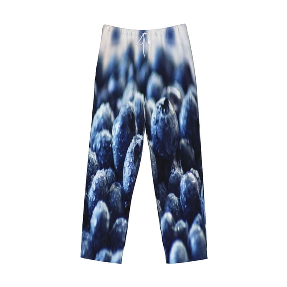 Lsque Blueberry Print Men's Pajama Pants, Lounge Pant - Comfortable Home Wear,Elastic Waistband, Stylish Design-Medium