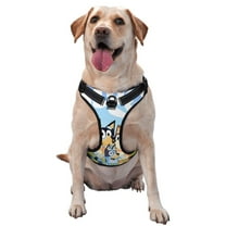 Lsque Bluey Dog Harness, No-Pull Pet Harness with 2 Leash Clips, Adjustable Soft Padded Dog Vest with Easy Control Handle for Large Dogs-