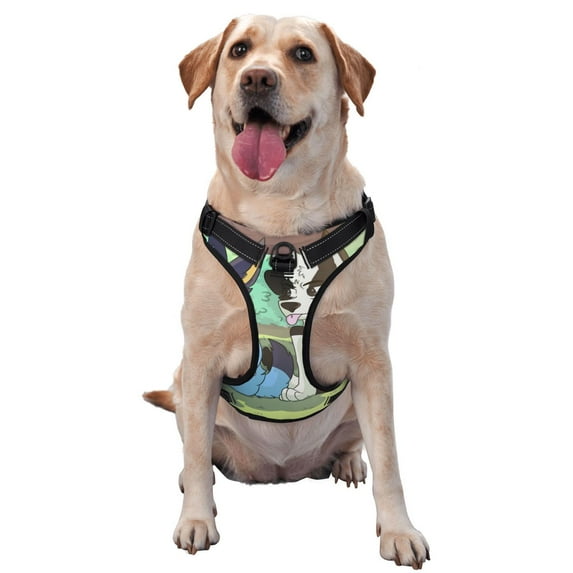 Lsque Bluey Dog Harness, No-Pull Pet Harness with 2 Leash Clips, Adjustable Soft Padded Dog Vest with Easy Control Handle for Large Dogs-