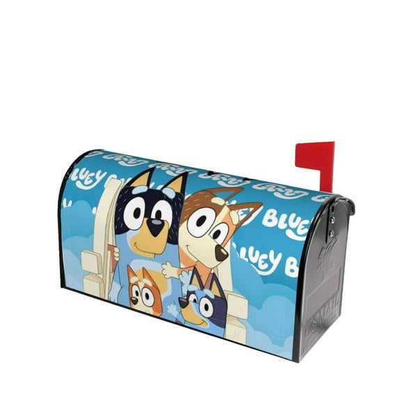 Lsque Bluey Mailbox Cover Standard Size ,Magnetic Mailbox Covers Post Wraps Letter Box Cover -25.5x21 in
