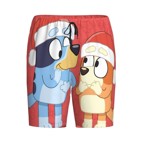 Lsque Bluey Mens Sleep Pajama Shorts,Short Pajama Pants, Cotton Ultra-Soft Knit-3X-Large
