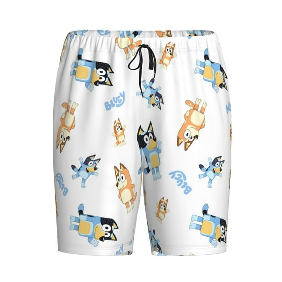 Lsque Bluey Mens Sleep Pajama Shorts,Short Pajama Pants, Cotton Ultra-Soft Knit-Small