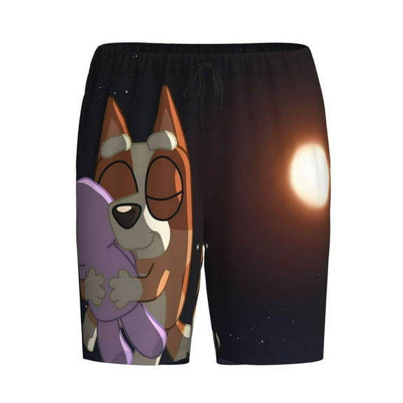 Lsque Bluey Mens Sleep Pajama Shorts,Short Pajama Pants, Cotton Ultra-Soft Knit-Small