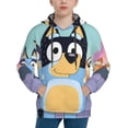 thumbnail image 1 of Lsque Bluey Patten Youth Hoodie Sweatshirt Pullover with Kangaroo Pocket Boys and Girls Hoodie Warm Hoodie for Kids, 1 of 8