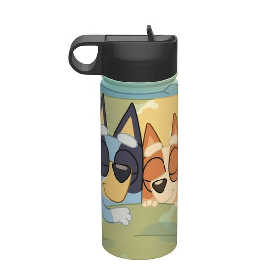 Lsque Bluey Pattern 18oz Sports Insulated Kettle With Straw Insulated Water Bottle Insulated Tumbler For Men Womans Sports Insulated Kettle