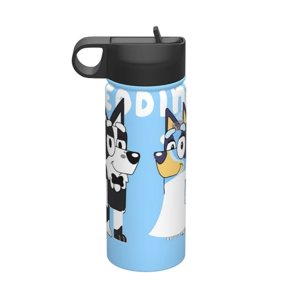Lsque Bluey Pattern 18oz Sports Insulated Kettle With Straw Insulated Water Bottle Insulated Tumbler For Men Womans Sports Insulated Kettle