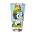thumbnail image 1 of Lsque Bluey Pattern 20oz Car Cup with Lid and Straw, Insulated Coffee Cup with Straw Topper, Spill Proof Travel Coffee Mug, Stainless Steel Tumble, 1 of 1