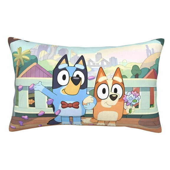 Lsque Bluey Pattern Bedding Waterproof Pillow Protector Zippered Queen – Bed Bug Proof Pillow Encasement-14"x20"