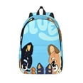 thumbnail image 1 of Lsque Bluey Pattern Canvas Daypack, Durable Backpack, High-quality Versatile Backpack,Vintage Compact Backpack-Small, 1 of 6