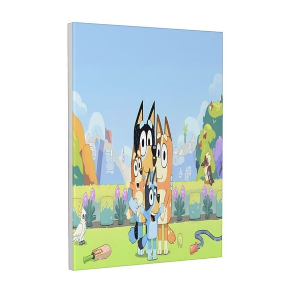 Lsque Bluey Pattern Canvas Wall Art – 30x40in Decorative Picture, Contemporary Canvas Print for Home & Office(Vertical)