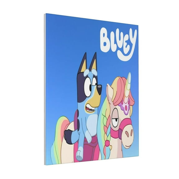 Lsque Bluey Pattern Decorative Picture – Unique Modern Wall Art, Ready-to-Hang Canvas Print for Home (Vertical)