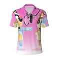 thumbnail image 1 of Lsque Bluey Pattern Golf Shirts for Men Dry Fit Print Moisture Wicking Performance Short Sleeve Polo Shirt-Small, 1 of 7