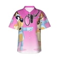 thumbnail image 1 of Lsque Bluey Pattern Hawaiian Shirt for Men Unisex Summer Beach Casual Short Sleeve Cotton Linen Button Down Shirts-Medium, 1 of 6